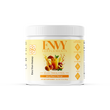 ENVY Supplements jar with peach mango flavor on a white background